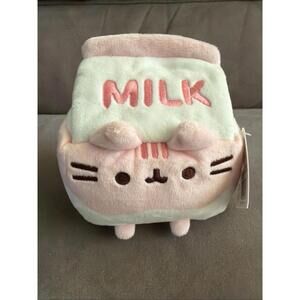 Gund Pusheen Strawberry Milk Plush 5-inch Pink Stuffed Cat New with Tags NWT